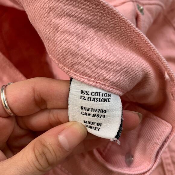 Rails Skirt Womens 25 Pink Brentwood Denim Raw Hem High Waisted 5 Pocket Mini - Picture 5 of 9